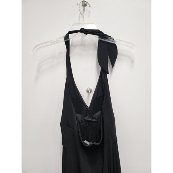 Cache Womens Dress Size Medium Black Halter Tie Belt Buckle Detail Bra Cup Party - Picture 4 of 8